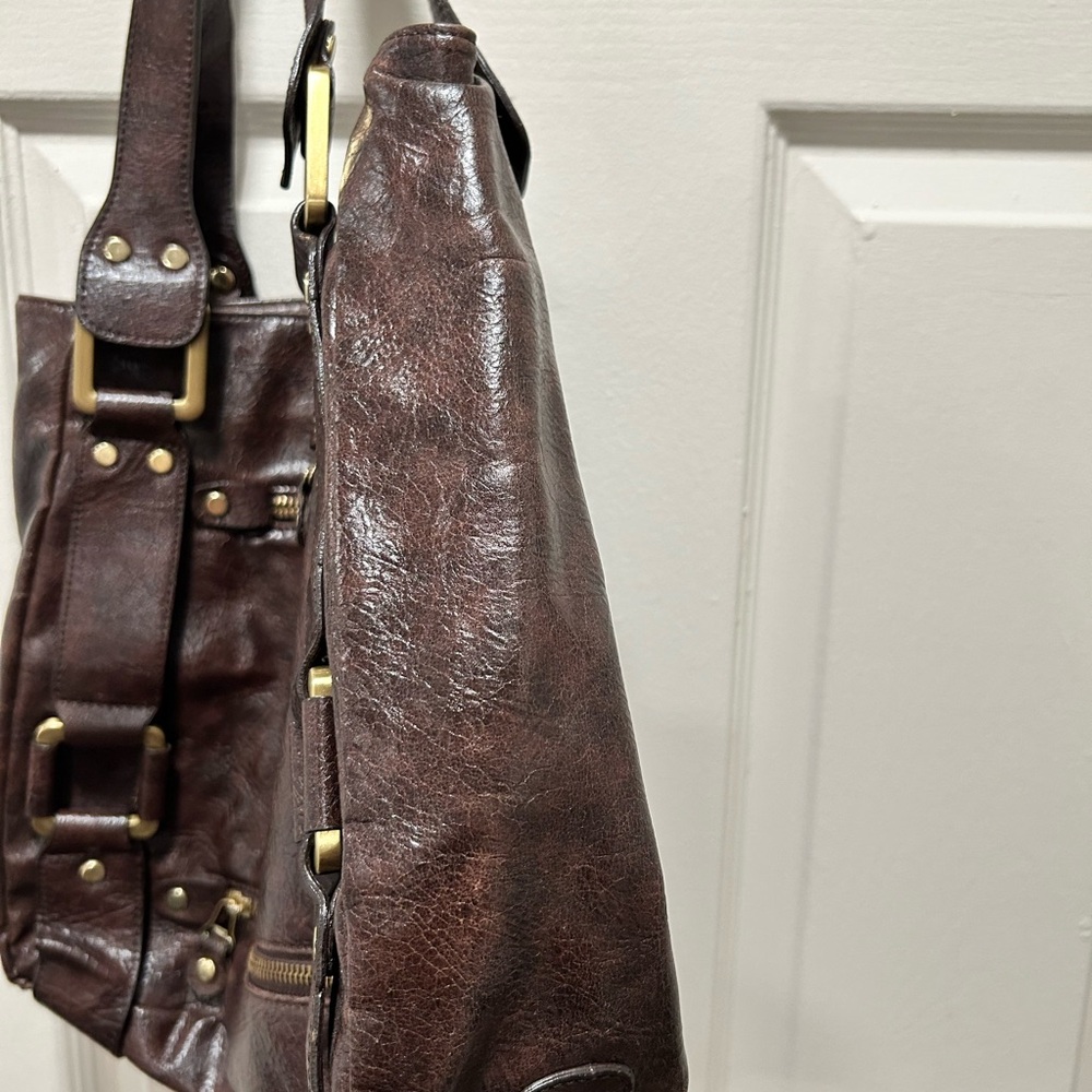 Jimmy Choo Brown Shoulder Bag with Silver Hardware - Picture 4 of 10